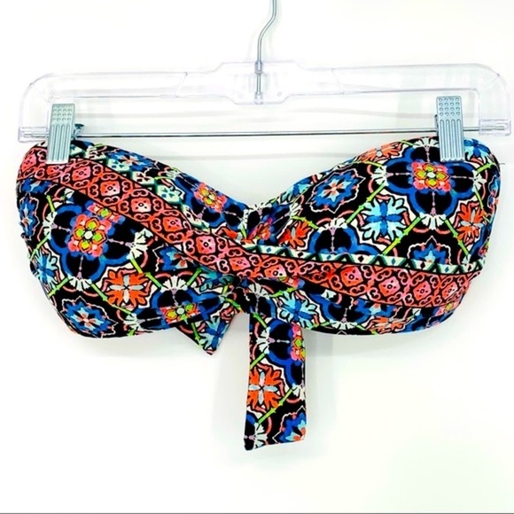 La Blanca Kaleidoscope Geometric Mandala Print Bandeau Bikini Top - Picture 1 of 5